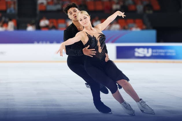 XI AN, CHINA - AUGUST 20: Kira Listkova and Tahory Taddei-Dugue perform in the Junior Ice Dance rhythm dance on day 1 of the ISU Figure skating, Eiskunstlauf Junior Grand Prix Xi an 2026 on August 20, 2026 in Xi an, Shaanxi Province of China.  Copyright: xVCGx 111661020782