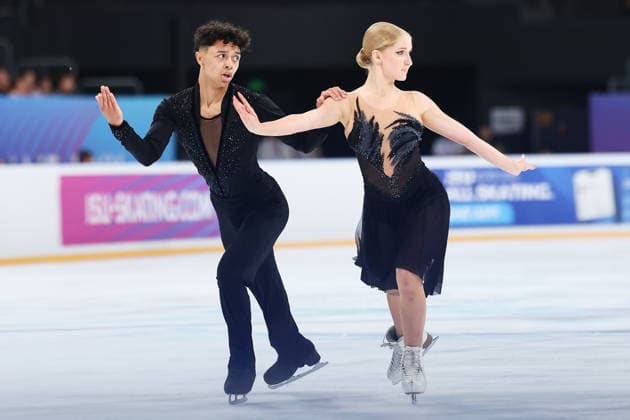 XI AN, CHINA - AUGUST 20: Kira Listkova and Tahory Taddei-Dugue perform in the Junior Ice Dance rhythm dance on day 1 of the ISU Figure skating, Eiskunstlauf Junior Grand Prix Xi an 2026 on August 20, 2026 in Xi an, Shaanxi Province of China.  Copyright: xVCGx 111661020785