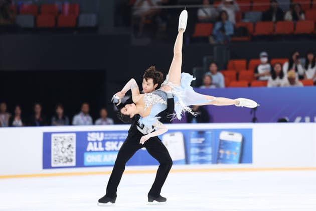 XI AN, CHINA - AUGUST 20: Li Zhixuan and Ge Quanshuo perform in the Junior Ice Dance rhythm dance on day 1 of the ISU Figure skating, Eiskunstlauf Junior Grand Prix Xi an 2026 on August 20, 2026 in Xi an, Shaanxi Province of China.  Copyright: xVCGx 111661021137