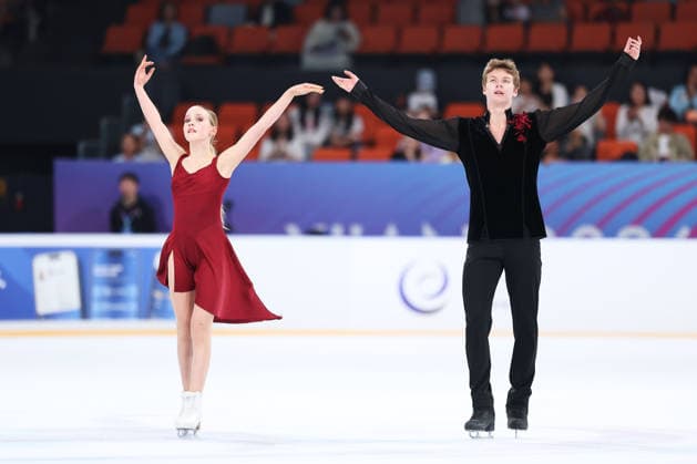 XI AN, CHINA - AUGUST 20: Mariia Fefelova and Artem Valov perform in the Junior Ice Dance rhythm dance on day 1 of the ISU Figure skating, Eiskunstlauf Junior Grand Prix Xi an 2026 on August 20, 2026 in Xi an, Shaanxi Province of China.  Copyright: xVCGx 111661022343
