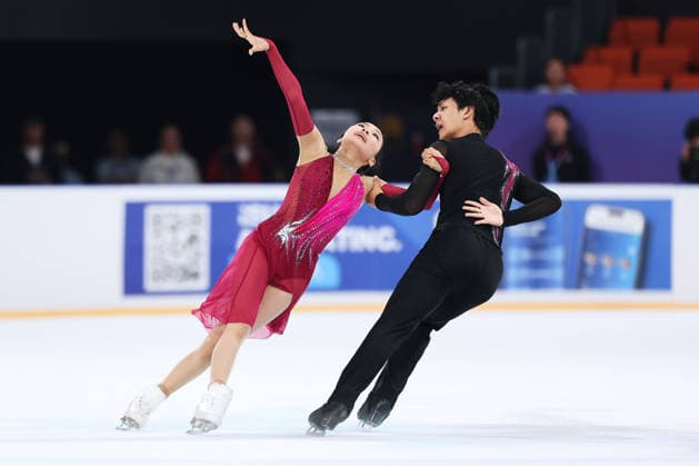 XI AN, CHINA - AUGUST 20: Kang Xinyue and Hao Shibo perform in the Junior Ice Dance rhythm dance on day 1 of the ISU Figure skating, Eiskunstlauf Junior Grand Prix Xi an 2026 on August 20, 2026 in Xi an, Shaanxi Province of China.  Copyright: xVCGx 111661029189