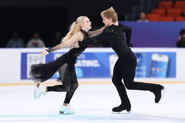 XI AN, CHINA - AUGUST 20: Annelise Stapert and Maxim Korotcov perform in the Junior Ice Dance rhythm dance on day 1 of the ISU Figure skating, Eiskunstlauf Junior Grand Prix Xi an 2026 on August 20, 2026 in Xi an, Shaanxi Province of China.  Copyright: xVCGx 111661028721