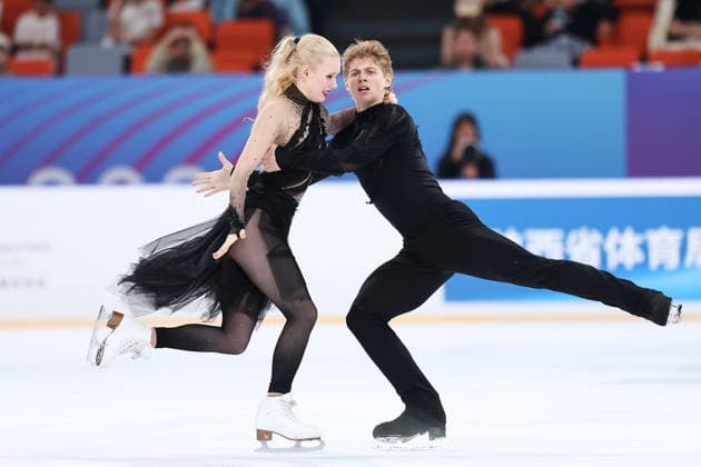 XI AN, CHINA - AUGUST 20: Annelise Stapert and Maxim Korotcov perform in the Junior Ice Dance rhythm dance on day 1 of the ISU Figure skating, Eiskunstlauf Junior Grand Prix Xi an 2026 on August 20, 2026 in Xi an, Shaanxi Province of China.  Copyright: xVCGx 111661028722