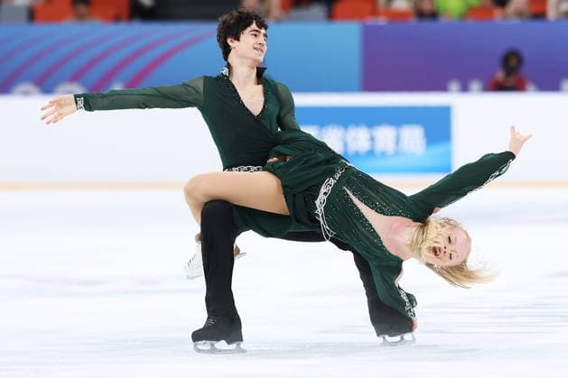 XI AN, CHINA - AUGUST 20: Lara Sundberg and Hector Gonzalez Elvira perform in the Junior Ice Dance rhythm dance on day 1 of the ISU Figure skating, Eiskunstlauf Junior Grand Prix Xi an 2026 on August 20, 2026 in Xi an, Shaanxi Province of China.  Copyright: xVCGx 111661028593