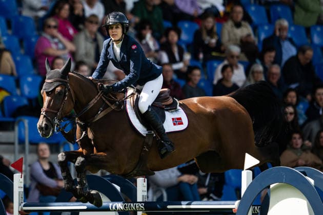 260820 Marit Haarr Skollerud of Norway with horse Nelson van t Roosakker compete in the team and individual jumping qualifier round two during day 10 of the 2026 FEI World Championshipson August 20, 2026 in Aachen. Photo: Emma Wallskog BILDBYRAN kod EW EW0692 ridsport equestrian rid-vm 2026 2026 fei world championships bbeng ridsport-vm hoppning jumping norge *** August 20, 2026: Marit Haarr Skollerud of Norway, riding Nelson van t Roosakker, competed in the second round of the team and individual show jumping qualifiers on Day 10 of the 2026 FEI World Championships on August 20, 2026 in Aachen. Photo by Emma Wallskog, BILDBYRAN, code EW EW0692: equestrian sports, 2026 World Championships, 2026 FEI World Championships, BBENG, equestrian sports, World Championships, show jumping, Norway  Copyright: EMMAxWALLSKOG BB260820EW033