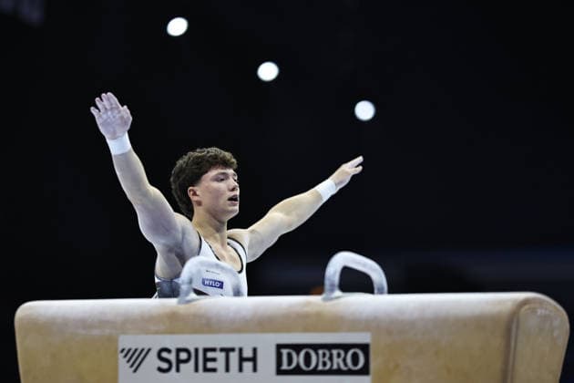 Radomyr Stelmakh, GER, during seniors qualification at 2026 Europeans in Zagreb; 19 08 2026; *** Radomyr Stelmakh, GER, during the senior qualifying round at the 2026 European Championships in Zagreb on August 19, 2026 