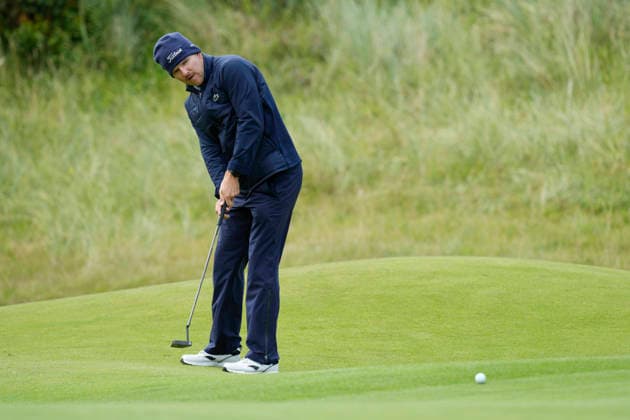BALMEDIE, SCOTLAND - AUG 20: Yannik Paul (GER) putts on the tenth green during Round 1 at the 2026 Nexo Championship at the Trump International Golf Links, Balmedie on August 20, 2026 in Aberdeenshire, Scotland The 2026 Nexo Championship