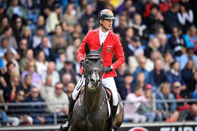 AACHEN, TYSKLAND 20260820 Daniel Deusser, Tyskland, pa hästen Otello de Guldenboom vid torsdagens hoppning, lagfinal, under ryttar-VM i Aachen. *** Bilden ingar i SPORTPAKET. För övriga BETALBILD ** AACHEN TYSKLAND x10050x *** AACHEN, GERMANY 20260820 Daniel Deusser of Germany, riding Otello de Guldenboom, during Thursday’s show jumping team final at the World Equestrian Games in Aachen *** This image is part of the SPORTS PACKAGE. For other images, see PAID IMAGES ** AACHEN, GERMANY x10050x  Copyright: xPontusxLundahl TTx RYTTAR-VM 2026