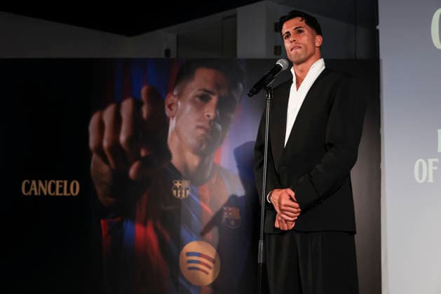 August 20, 2026, Barcelona, Barcelona, SPAIN: Joao Cancelo at his presentation after signing his new contract as a new FC Barcelona, Barca player at the Commercial Office on 20 August 2026 in Barcelona, Spain. Barcelona SPAIN - ZUMAa181 20260820_zaa_a181_051 Copyright: xJavierxBorregox