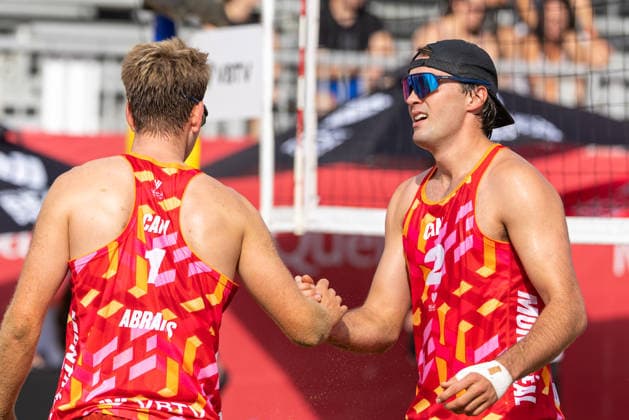 August 20, 2026, Montreal, Quebec, Canada: STEVEN ABRAMS and CAMERON CHADWICK from Canada in match against Jacob Holting Nilsson and Elmer Andersson from Sweden at Beach Pro Tour at Parc Jean-Drapeau in Montreal, Quebec, Canada on 2026-08-20 Montreal Canada - ZUMAl189 20260820_zsp_l189_007 Copyright: xYannickxLegarex