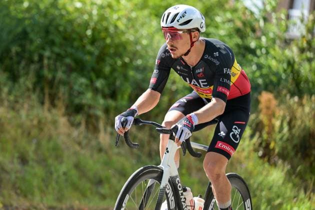 Belgian Rune Herregodts of UAE Team Emirates-XRG pictured in action during stage two of the Renewi Tour multi-stage cycling race, from Blankenberge to Ardooie (191,3 km) on Thursday 20 August 2026. The five-day race takes place from 19 to 23 08. DAVIDxPINTENS  x183835559x