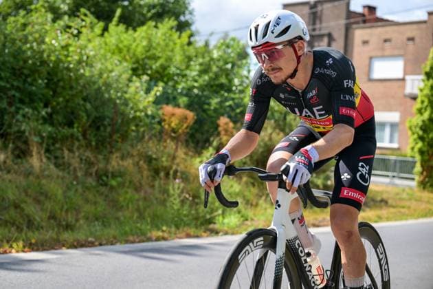 Belgian Rune Herregodts of UAE Team Emirates-XRG pictured in action during stage two of the Renewi Tour multi-stage cycling race, from Blankenberge to Ardooie (191,3 km) on Thursday 20 August 2026. The five-day race takes place from 19 to 23 08. DAVIDxPINTENS  x183835473x