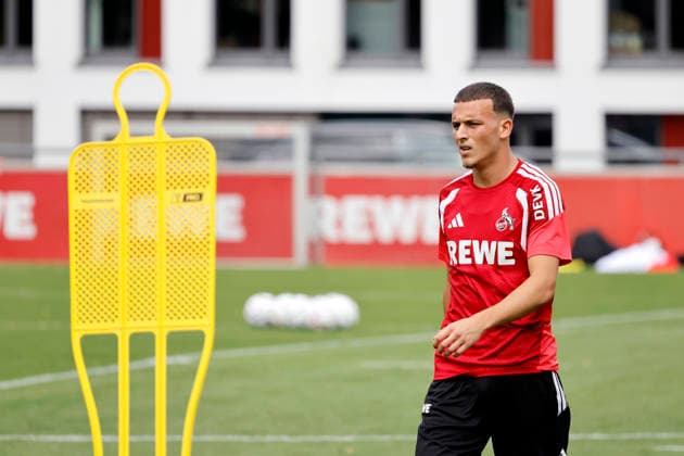 Fußballspieler Said El Mala (Mittelfeld) beim öffentlichen Training des 1. FC Köln am Geißbockheim. Köln, 20.08.2026 (DFL DFB REGULATIONS PROHIBIT ANY USE OF PHOTOGRAPHS as IMAGE SEQUENCES and or QUASI-VIDEO) NRW Deutschland *** Soccer player Said El Mala, midfielder, during a public training session of 1. FC Köln at Geißbockheim in Cologne, August 20, 2026. DFL and DFB regulations prohibit any use of photographs as image sequences and or quasi-video. NRW, Germany Copyright: xChristophxHardtx