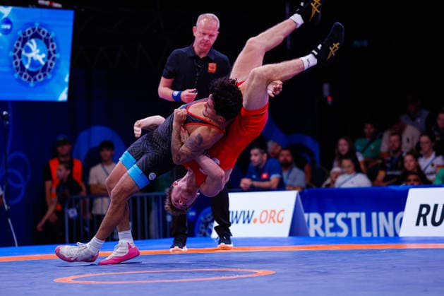 U20 World Championships 61kg FS - Moses Isaiah Mendoza Garza (MEX) df. Eliah Aaron Lucyga (GER) *** U20 World Championships, 61 kg Freestyle: Moses Isaiah Mendoza Garza (MEX) def. Eliah Aaron Lucyga (GER) Copyright: xKostadinxAndonovx