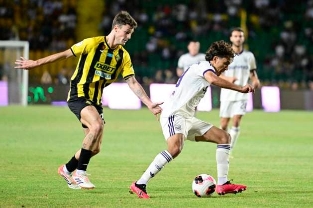 Kairat Almaty v RSC Anderlecht - UEFA Europa League ALMATY, KAZACHSTAN - AUGUST 20 : Maamar Ali defender of RSC Anderlecht during the UEFA Europa League 2026 27 play-off round first leg between Kairat Almaty and RSC Anderlecht on August 20, 2026 in Almaty, Kazachstan, 20 08 2026 Almaty Kazachstan  Copyright: xJanxDexMeuleneirx