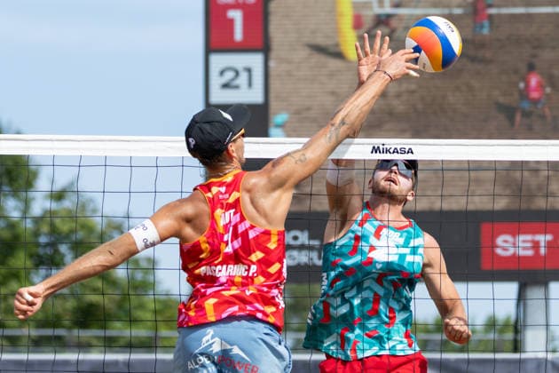 August 20, 2026, Montreal, Quebec, Canada: ANDERS BERNTSEN MOL and CHRISTIAN SANDLIE SORUM from Norway in match against Paul Pascariuc and Alexander Horst from Austria at Beach Pro Tour at Parc Jean-Drapeau in Montreal, Quebec, Canada on 2026-08-20 VOLLEYBALL: Beach Pro Tour Montreal 2026  - ZUMAl189 20260820_zsp_l189_016 Copyright: xYannickxLegarex