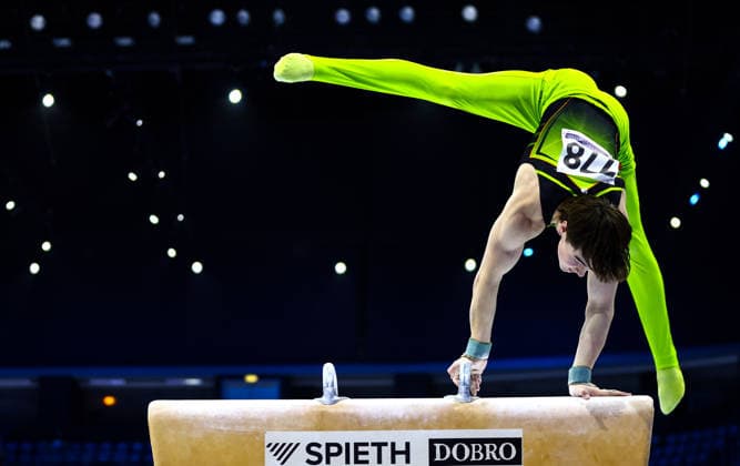 2026 Men s Artistic European Championships, Arena Zagreb, Zagreb, Croatia 20 8 2026 Men™s Pommel Horse Ireland™s Evan Kinsella Evan Kinsella 20 8 2026  Copyright: xNikolaxKrsticx 0NIK0161