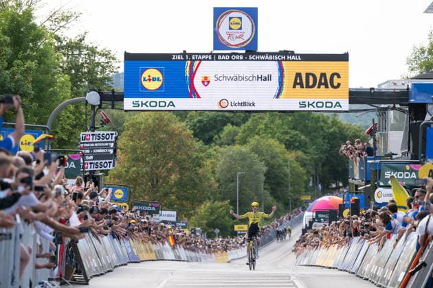 Lidl Deutschland Tour, Etappe 1, 20.08.2026 Louis BarrÃ (FRA, Team Visma Lease a Bike) Schwäbisch Hall Germany *** Lidl Germany Tour, Stage 1, August 20, 2026 Louis BarrÃ FRA, Team Visma Lease a Bike Schwäbisch Hall, Germany Copyright: xCarlaxHilgerx