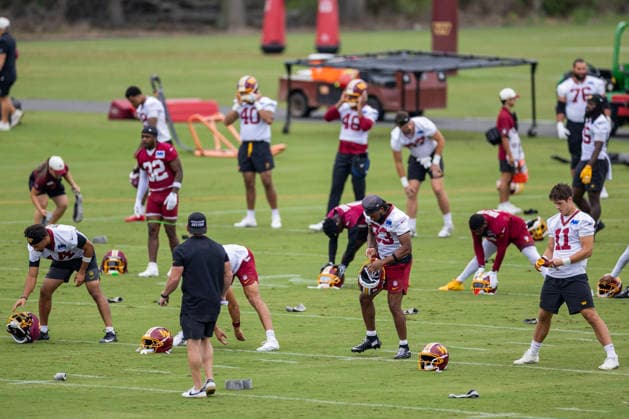 August 20, 2026, Ashburn, Virginia, USA: Washington Commanders players practice during training camp Thursday, Aug. 20, 2026, at BigBear.ai Performance Center in Ashburn, Va., as they prepare for SaturdayÃ¢â‚¬â ¢s preseason game against the Detroit Lions. Ashburn USA - ZUMAkh2_ 20260820_znp_kh2_026 Copyright: xAlixKhalighx