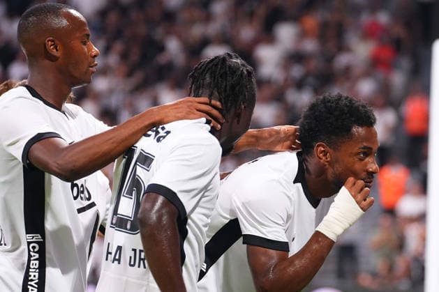 ISTANBUL, TURKEY - AUGUST 20 : Amir Murillo (62) of Besiktas celebrates after scoring the second goal of his team during the UEFA Europa League 2026 27 Play-off round first leg match between Besiktas JK and Kauno Zalgiris at Tupras Stadium on August 20, 2026 in Istanbul, Turkey. Istanbul Turkey Copyright: xSeskimPhotox Besiktas-KaunoZalg-2008 (35)