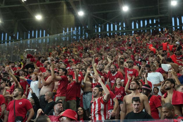 Hapoel supporters before the Playoff Conference League soccer match between Atalanta and Hapoel Tel-Aviv at the New Balance Arena in Bergamo , North Italy - Friday , August 20 , 2026 . - Soccer .  Copyright: xSpada LaPressex