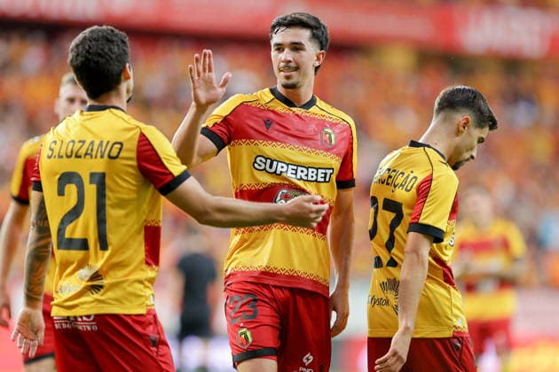 Bialystok 20.08.2026 MECZ FAZY PLAY-OFF CZWARTEJ RUNDY ELIMINACJI LIGA UEROPY SEZON 2026 27: JAGIELLONIA BIALYSTOK - IBERIA TIBILISI (GEO) - - - UEFA EUROPE LEAGUE 2026 2027 PLAY-OFF ROUND FIRST LEG MATCH BETWEEN JAGIELLONIA BIALYSTOK (POL) - IBERIA TIBILISI (GEO) NZ SERGIO LOZANO GUILHERME MONTOIA GOL GOAL RADOSC CELEBRATE HAPPINESS FOT. MACIEJ GILEWSKI 058sport.pl NEWSPIX.PL --- newspix.pl POLAND OUT! 