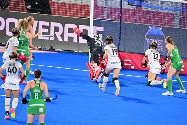 RECORD DATE NOT STATED Belgium s goalkeeper Elodie Picard pictured during a Field hockey, Feldhockey game between Belgian national team, Nationalteam Red Panthers and Ireland during the group stage of the women s 2026 Hockey World Cup, on Saturday 30 December 1899, in Wavre. The 2026 edition of the Hockey World Cup takes place in Belgium and The Netherlands from August 15 to August 30. DIRKxWAEM  x183849570x