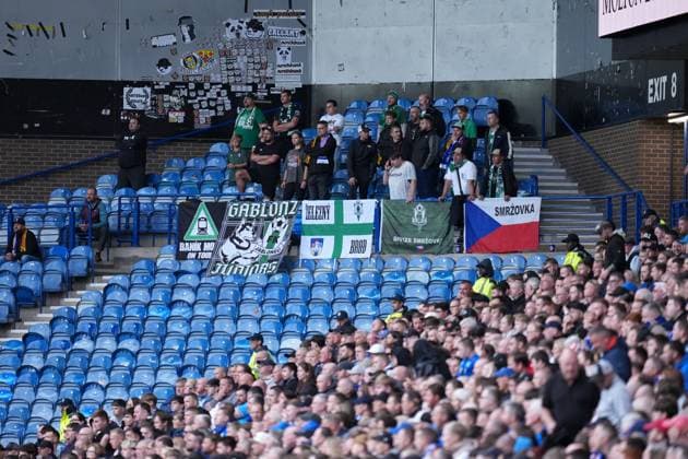 FK Jablonec fans Rangers v Jablonec, UEFA Conference League, Play-Off Round, First Leg, Football, Ibrox Stadium, Glasgow, Scotland, UK - 20 Aug 2026Glasgow Ibrox Stadium Scotland United Kingdom  Copyright: xStuartxWallace Shutterstockx 17108686c