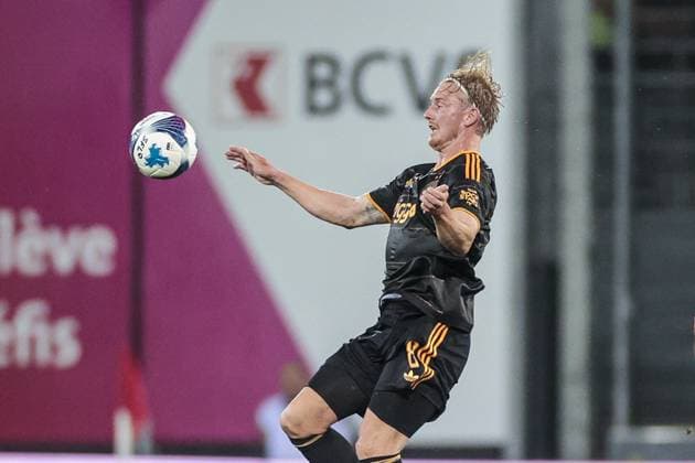 SION , 2008-2026, Stade de Tourbillon , season 2026 2027 , UEFA Conference League play-off football . Match between FC Sion and Ajax, Picture shows Ajax player Julian Brandt Sion - Ajax  x205876881x Copyright: