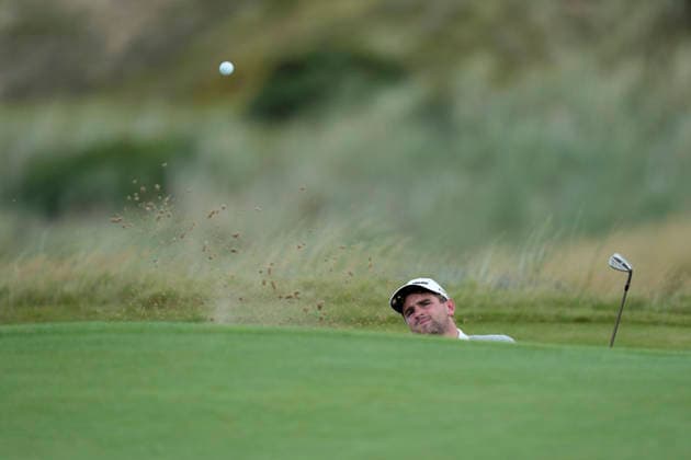 BALMEDIE, SCOTLAND - AUG 20: Casey Jarvis (RSA) plays from a green side bunker on the 12th hole during Round 1 at the 2026 Nexo Championship at the Trump International Golf Links, Balmedie on August 20, 2026 in Aberdeenshire, Scotland The 2026 Nexo Championship