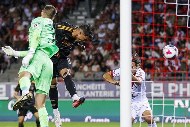 SION , 2008-2026, Stade de Tourbillon , season 2026 2027 , UEFA Conference League play-off football . Match between FC Sion and Ajax, Picture shows Ajax player Marcos Leonardo scores the 1-2 for AFC Ajax Sion - Ajax  x205877437x Copyright: