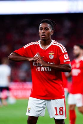 SL Benfica v AGF Aarhus - UEFA Europa League (Qual.) 2026 27 Playoff 1Âª Mao Leandro Barreiro 18, medio do SL Benfica celebra o golo (2-0) durante a partida entre SL Benfica v AGF Aarhus, para a UEFA Europa League (Qual.) 2026 27 Playoff 1Âª Mao no Estadio da Luz, Portugal (Foto de Diogo Faria Reis Avant Sports) Lisboa Estadio Da Luz Lisboa Portugal Copyright: xDiogoxFariaxReis AvantxSportsx