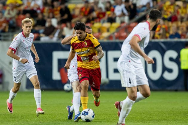 Guilherme Montoia seen during the during UEFA Europa League 26 27 4th qualifying round 1st leg match between teams of Jagiellonia Bialystok and Iberia 1999 (Jan Borys Ball Raw Images) Bialystok Chorten Arena Poland Copyright: xJanxBorysx janborys_jagiellonia_iberia_2627-110