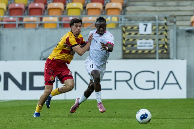 Guilherme Montoia, Stephen Ende seen during the during UEFA Europa League 26 27 4th qualifying round 1st leg match between teams of Jagiellonia Bialystok and Iberia 1999 (Jan Borys Ball Raw Images) Bialystok Chorten Arena Poland Copyright: xJanxBorysx janborys_jagiellonia_iberia_2627-80