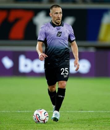 Felix Passlack of Hibernian. Gent v Hibernian, UEFA Conference League, Play-Off Round, First Leg, Football, Planet Group Arena, Gent, Belgium - 20 Aug 2026Gent Planet Group Arena Belgium  Copyright: xMauricexvanxSteen Shutterstockx 17108685ak