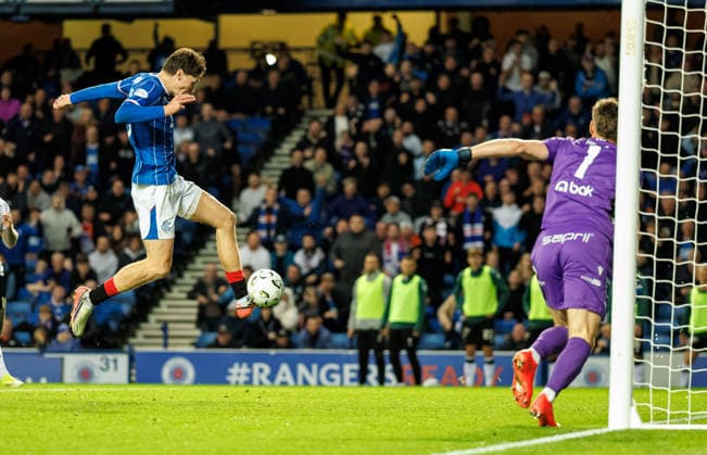 20.08.2026 Rangers v Jablonec: Ryan Naderi scores after good work from Daisuke Yokota of Rangers  Copyright: xWilliexVassx NINTCHDBPICT001102350687