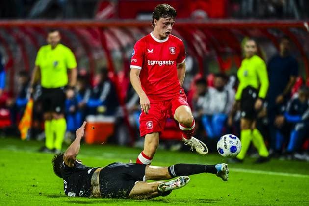 ENSCHEDE , 20 08-2026 , Stadium Grolsch Veste , season 2026 2027 , UEFA Conference League play-off football , match between FC Twente and FK Qarabag , picture shows Twente player Sondre Orjasaeter Twente - Qarabag  x205878639x Copyright: