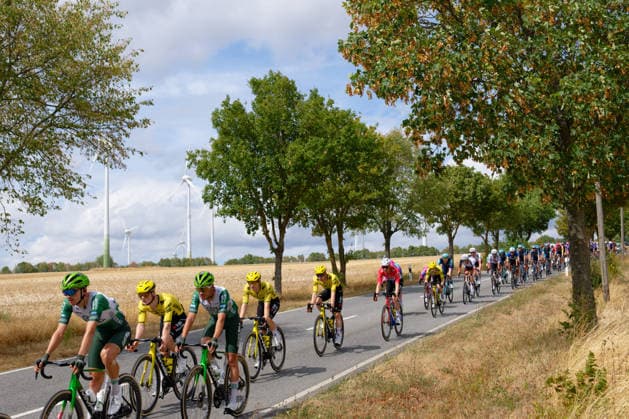 Das Peloton im letzen Streckenviertel *** The peloton in the final quarter of the race