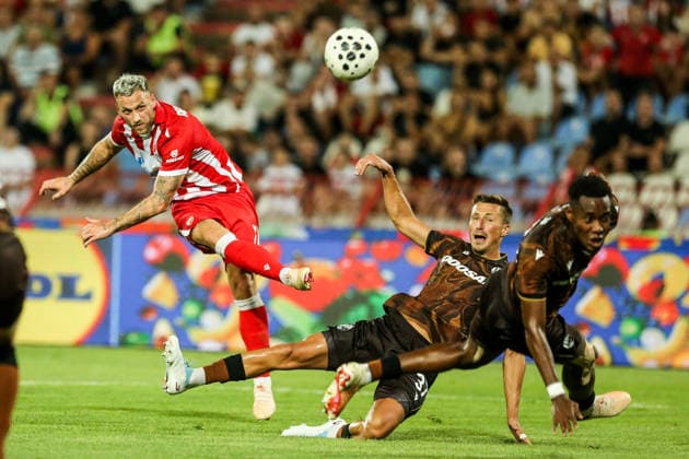 FK Crvena Zvezda v FC Viktoria Plzen - UEFA Europa League BELGRADE, SERBIA - AUGUST 20: Players in action during the UEFA Europa League playoff round first-leg match between FK Crvena zvezda and FC Viktoria Plzen at Red Star Stadium in Belgrade, Serbia on August 20, 2026. Filip Stevanovic Anadolu Belgrade Serbia. Editorial use only. Please get in touch for any other usage.  Copyright: x2026xAnadoluxFilipxStevanovicx