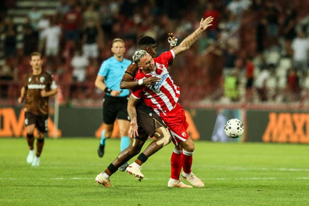FK Crvena Zvezda v FC Viktoria Plzen - UEFA Europa League BELGRADE, SERBIA - AUGUST 20: Players in action during the UEFA Europa League playoff round first-leg match between FK Crvena zvezda and FC Viktoria Plzen at Red Star Stadium in Belgrade, Serbia on August 20, 2026. Filip Stevanovic Anadolu Belgrade Serbia. Editorial use only. Please get in touch for any other usage.  Copyright: x2026xAnadoluxFilipxStevanovicx