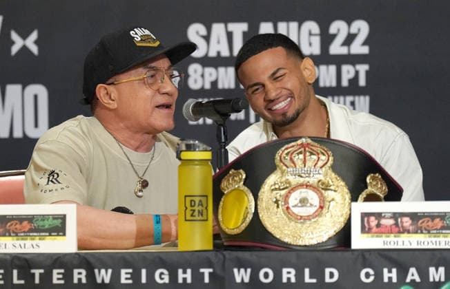 Rolando Romero,Rollys,Rolly,Teofimo Lopez,August 20 2026,Las Vegas,Nevadas,Nevada,Park MGM Resort and Casino,Pressekonferenz press conference, PK, Pressekonferenz Las Vegas Nevada United States Copyright: xTomxHoganx-xHoganphotos.comx916x947x8354xtomhoganphotos@gmail.comx RollyLopezPressConf_Hoganphotos16413