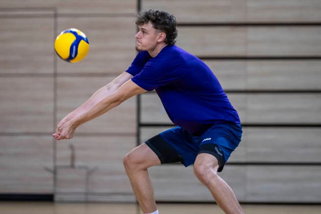1.Volleyball Bundesliga -Saison 2026 2027 Cerebricks Volley Goats Mitteldeutschland Training Halle, Deutschland 20.August 2026: Im Bild:Neo Laumann (Volleygoats) Halle Saale swh.Arena Sachsen-Anhalt Deutschland *** 1st Volleyball Bundesliga, 2026–2027 Season: Cerebricks Volley Goats Mitteldeutschland Practice, Halle, Germany, August 20, 2026. Pictured: Neo Laumann, Volley Goats Halle Saale, swh Arena, Saxony-Anhalt, Germany