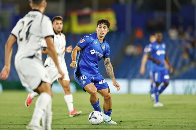 Martin Satriano (Getafe), AUGUST 20, 2026 - Football Soccer : UEFA Europa Conference League Play-offs 1st leg match between Getafe CF - FK Partizan at the Estadio Coliseum de Getafe in Getafe, Spain. Noxthirdxpartyxsales  aflo_341828421 MutsuxKawamorix