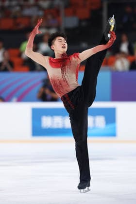 XI AN, CHINA - AUGUST 21: Li Yanhao of China of Thailand performs in the Junior Men - Short Program on day 2 of the ISU Figure skating, Eiskunstlauf Junior Grand Prix Xi an 2026 on August 21, 2026 in Xi an, Shaanxi Province of China.  Copyright: xVCGx 111661213378