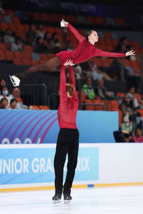 XI AN, CHINA - AUGUST 20: Leontina Horcickova and Jindrich Klement of Czechia compete in the junior pairs short program on day 1 of the ISU Figure skating, Eiskunstlauf Junior Grand Prix Xi an 2026 on August 20, 2026 in Xi an, Shaanxi Province of China.  Copyright: xVCGx 111661122273