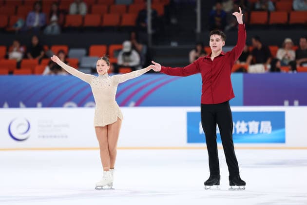 XI AN, CHINA - AUGUST 20: Baylen Taich and Nikolai Apter of the United States compete in the junior pairs short program on day 1 of the ISU Figure skating, Eiskunstlauf Junior Grand Prix Xi an 2026 on August 20, 2026 in Xi an, Shaanxi Province of China.  Copyright: xVCGx 111661123854