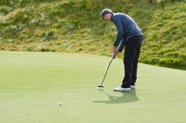 BALMEDIE, SCOTLAND - AUG 21: Felix Mory (FRA) putts on the seventh green during Round 2 at the 2026 Nexo Championship at the Trump International Golf Links, Balmedie on August 21, 2026 in Aberdeenshire, Scotland The 2026 Nexo Championship