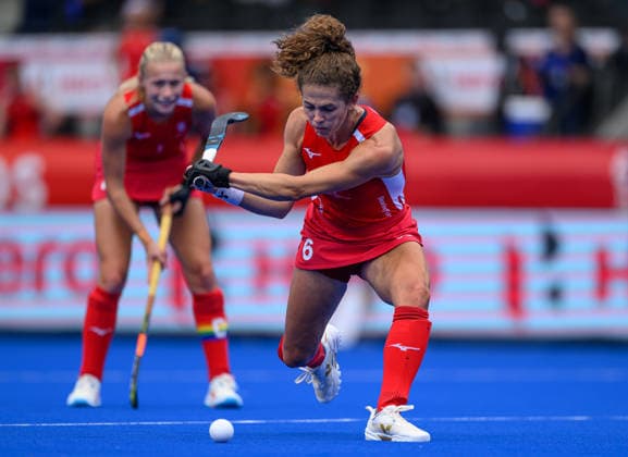 Hockey World Cup Day Seven Anna Toman shoots at goal during the match Chile in the Pool G classification group in the 2026 FIH Hockey World Cup at Wagener Stadium, Amstelveen 21 08 2026 UK Newspapers OUT Copyright: xGraemexWilcocksonx FIL-23806-0017