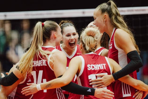 VOLLEYBALL - Eurovolley 2026, AUT vs SRB BRNO,CZECH REPUBLIC,21.AUG.26 - VOLLEYBALL - CEV Women s European Championship, EM, Europameisterschaft 2026, Austria vs Serbia. Image shows the rejoicing of Julia Trunner (AUT).  GEPAxpictures xAlexanderxSolc