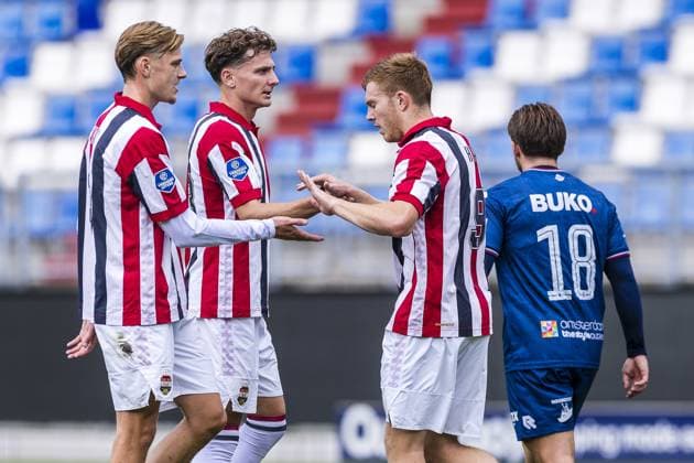 TILBURG , 21-08-2026 , Koning Willem II stadium , season 2026 2027 , Dutch Eredivisie football , match between Willem II and Telstar (friendly) , picture shows Willem II player Devin Haen celebrating the goal. Willem II - Telstar (friendly)  x205893900x Copyright: